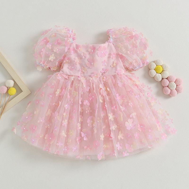 Vestido Infantil Tule Florzinhas