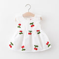 Vestido Infantil Bordado Cereja Morango